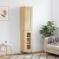vidaXL Aparador de madera contrachapada roble Sonoma 34,5x34x180 cm vidaXL Aparador de madera contrachapada roble Sonoma 34,5x34x180 cm