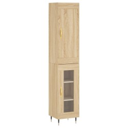 vidaXL Aparador de madera contrachapada roble Sonoma 34,5x34x180 cm