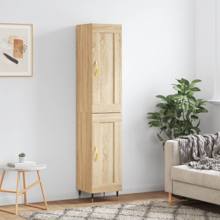 vidaXL Aparador de madera contrachapada roble Sonoma 34,5x34x180 cm
