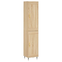 vidaXL Aparador de madera contrachapada roble Sonoma 34,5x34x180 cm