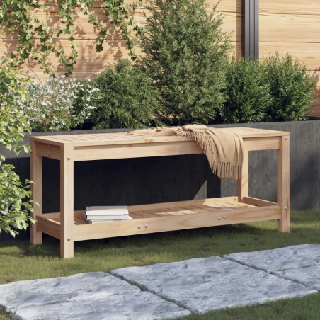vidaXL Banco de jardín de madera maciza de pino 108x35x45 cm
