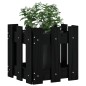vidaXL Jardinera diseño de valla madera maciza pino negra 30x30x30 cm vidaXL Jardinera diseño de valla madera maciza pino negra 30x30x30 cm