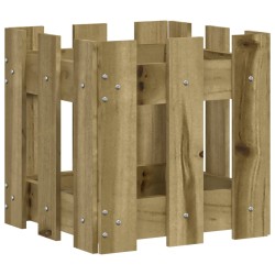 vidaXL Jardinera diseño de valla madera de pino impregnada 30x30x30 cm