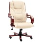 vidaXL Silla de oficina de cuero auténtico color crema vidaXL Silla de oficina de cuero auténtico color crema