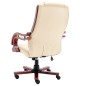 vidaXL Silla de oficina de cuero auténtico color crema vidaXL Silla de oficina de cuero auténtico color crema