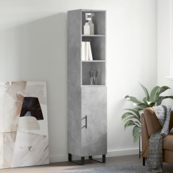 vidaXL Aparador de madera contrachapada gris hormigón 34,5x34x180 cm