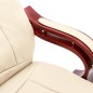 vidaXL Silla de oficina de cuero auténtico color crema vidaXL Silla de oficina de cuero auténtico color crema