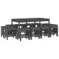 vidaXL Juego de comedor de jardín 13 piezas madera maciza pino gris vidaXL Juego de comedor de jardín 13 piezas madera maciza pino gris