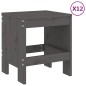 vidaXL Juego de comedor de jardín 13 piezas madera maciza pino gris vidaXL Juego de comedor de jardín 13 piezas madera maciza pino gris