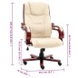 vidaXL Silla de oficina de cuero auténtico color crema vidaXL Silla de oficina de cuero auténtico color crema