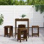vidaXL Mesa y taburetes altos de jardín 5 pzas madera pino marrón miel vidaXL Mesa y taburetes altos de jardín 5 pzas madera pino marrón miel