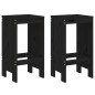 vidaXL Set de mesa y taburetes altos jardín 3 pzas madera pino negro