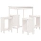 vidaXL Set de mesa y taburetes altos jardín 5 pzas madera pino blanco vidaXL Set de mesa y taburetes altos jardín 5 pzas madera pino blanco