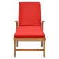 vidaXL Tumbona con cojín madera maciza de teca rojo vidaXL Tumbona con cojín madera maciza de teca rojo