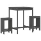 vidaXL Set de mesa y taburetes altos jardín 3 piezas madera pino gris vidaXL Set de mesa y taburetes altos jardín 3 piezas madera pino gris