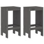 vidaXL Set de mesa y taburetes altos jardín 3 piezas madera pino gris vidaXL Set de mesa y taburetes altos jardín 3 piezas madera pino gris