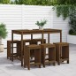 vidaXL Mesa y taburetes altos de jardín 7 pzas madera pino marrón miel vidaXL Mesa y taburetes altos de jardín 7 pzas madera pino marrón miel