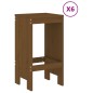 vidaXL Mesa y taburetes altos de jardín 7 pzas madera pino marrón miel vidaXL Mesa y taburetes altos de jardín 7 pzas madera pino marrón miel