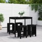 vidaXL Set de mesa y taburetes altos jardín 5 piezas madera pino negro vidaXL Set de mesa y taburetes altos jardín 5 piezas madera pino negro