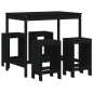 vidaXL Set de mesa y taburetes altos jardín 5 piezas madera pino negro vidaXL Set de mesa y taburetes altos jardín 5 piezas madera pino negro