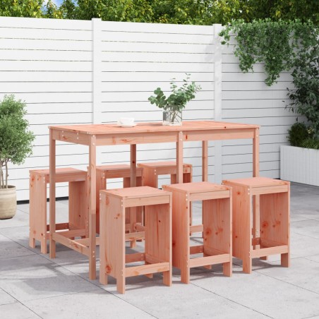 vidaXL Juego de muebles de jardín 7 pzas madera maciza abeto Douglas