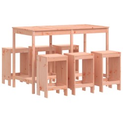 vidaXL Juego de muebles de jardín 7 pzas madera maciza abeto Douglas