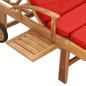 vidaXL Tumbona con cojín madera maciza de teca rojo vidaXL Tumbona con cojín madera maciza de teca rojo