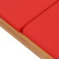 vidaXL Tumbona con cojín madera maciza de teca rojo vidaXL Tumbona con cojín madera maciza de teca rojo