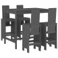 vidaXL Set de mesa y taburetes altos jardín 5 piezas madera pino gris vidaXL Set de mesa y taburetes altos jardín 5 piezas madera pino gris