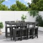 vidaXL Mesa y taburetes altos jardín 9 pzas madera maciza de pino gris vidaXL Mesa y taburetes altos jardín 9 pzas madera maciza de pino gris