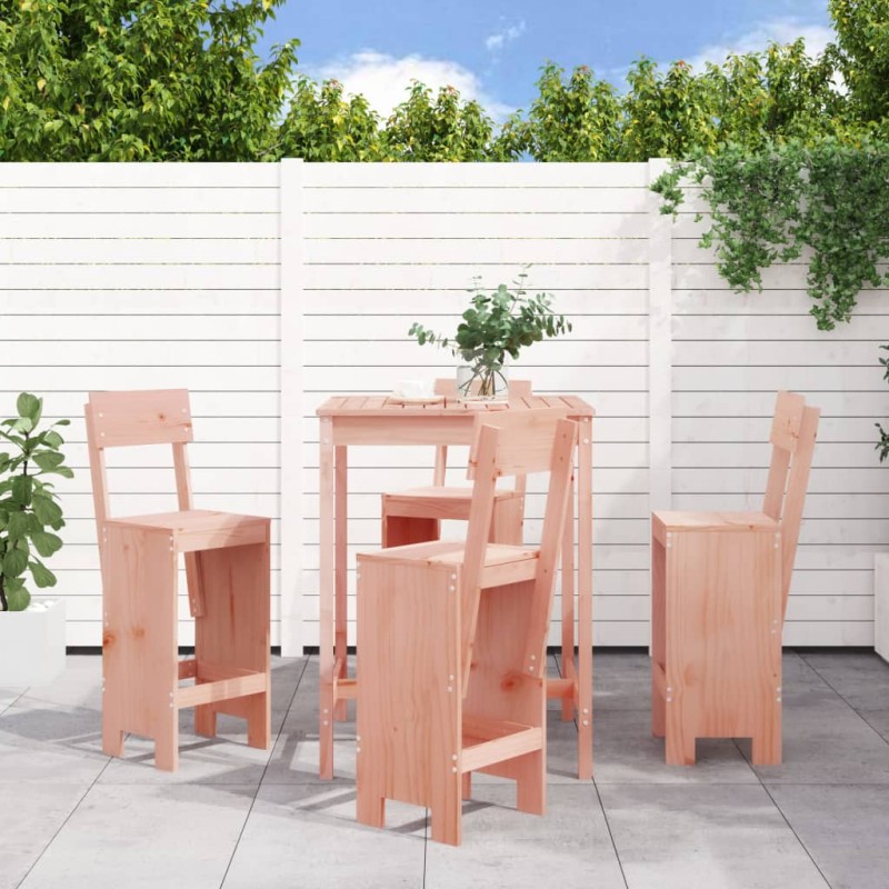 vidaXL Mesa alta y taburetes de jardín 5 piezas madera maciza Douglas vidaXL Mesa alta y taburetes de jardín 5 piezas madera maciza Douglas