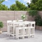 vidaXL Set de mesa y taburetes altos jardín 7 pzas madera pino blanco vidaXL Set de mesa y taburetes altos jardín 7 pzas madera pino blanco