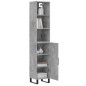 vidaXL Aparador de madera contrachapada gris hormigón 34,5x34x180 cm vidaXL Aparador de madera contrachapada gris hormigón 34,5x34x180 cm