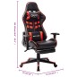 vidaXL Silla de gaming con reposapiés cuero sintético negro y rojo vidaXL Silla de gaming con reposapiés cuero sintético negro y rojo
