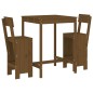 vidaXL Mesa y taburetes altos de jardín 3 pzas madera pino marrón miel vidaXL Mesa y taburetes altos de jardín 3 pzas madera pino marrón miel