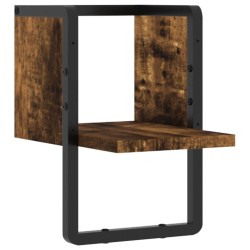 vidaXL Estantes de pared con barra roble ahumado 20x25x30 cm
