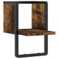 vidaXL Estantes de pared con barra roble ahumado 20x25x30 cm vidaXL Estantes de pared con barra roble ahumado 20x25x30 cm