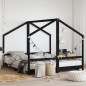 vidaXL Estructura de cama de niños madera de pino negro 2x(90x190) cm vidaXL Estructura de cama de niños madera de pino negro 2x(90x190) cm