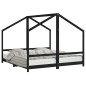 vidaXL Estructura de cama de niños madera de pino negro 2x(90x190) cm vidaXL Estructura de cama de niños madera de pino negro 2x(90x190) cm