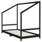 vidaXL Estructura de cama de niños madera de pino negro 2x(90x190) cm vidaXL Estructura de cama de niños madera de pino negro 2x(90x190) cm