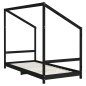 vidaXL Estructura de cama de niños madera de pino negro 2x(90x190) cm vidaXL Estructura de cama de niños madera de pino negro 2x(90x190) cm