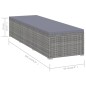 vidaXL Tumbona con cojín de ratán sintético gris vidaXL Tumbona con cojín de ratán sintético gris