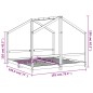 vidaXL Estructura de cama de niños madera de pino negro 2x(90x190) cm vidaXL Estructura de cama de niños madera de pino negro 2x(90x190) cm