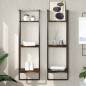 vidaXL Estantería de pared 3 niveles madera roble ahumado 30x25x100 cm vidaXL Estantería de pared 3 niveles madera roble ahumado 30x25x100 cm