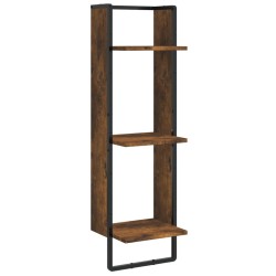 vidaXL Estantería de pared 3 niveles madera roble ahumado 30x25x100 cm