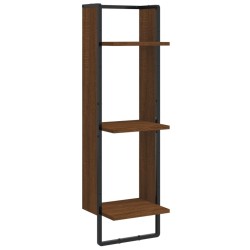 vidaXL Estantería de pared 3 niveles madera marrón roble 30x25x100 cm