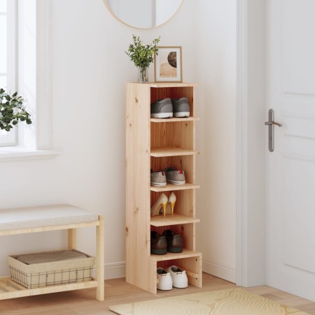 vidaXL Mueble zapatero de madera maciza de pino 28x30x104 cm