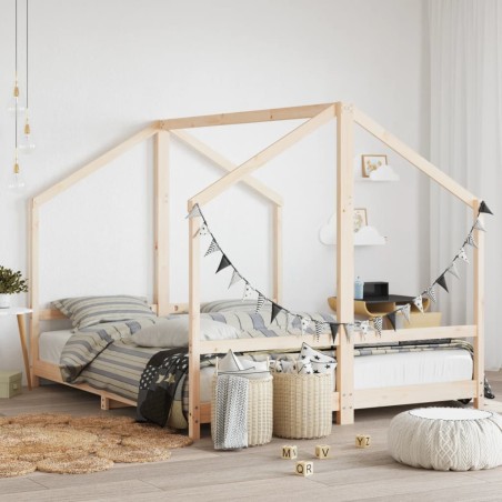 vidaXL Estructura de cama infantil madera maciza de pino 2x(80x200) cm