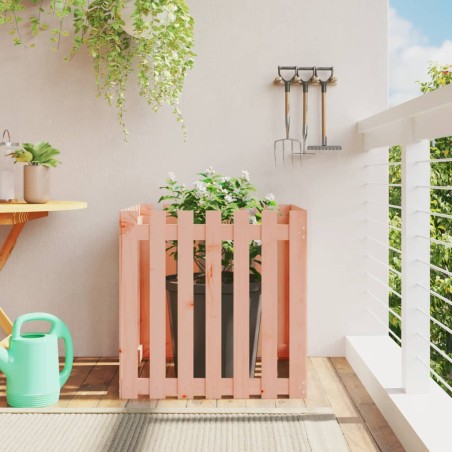 vidaXL Jardinera con diseño de valla madera maciza Douglas 70x70x70 cm