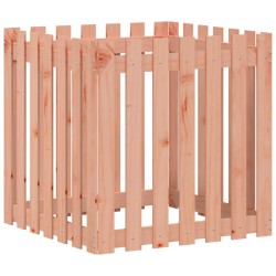 vidaXL Jardinera con diseño de valla madera maciza Douglas 70x70x70 cm